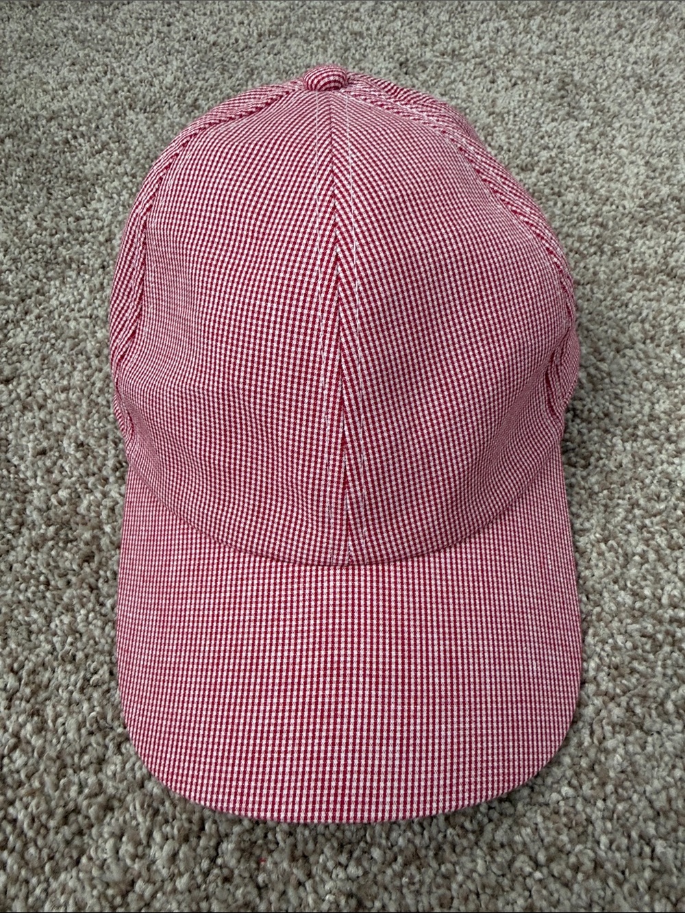 Red Micro-Check Baseball Cap